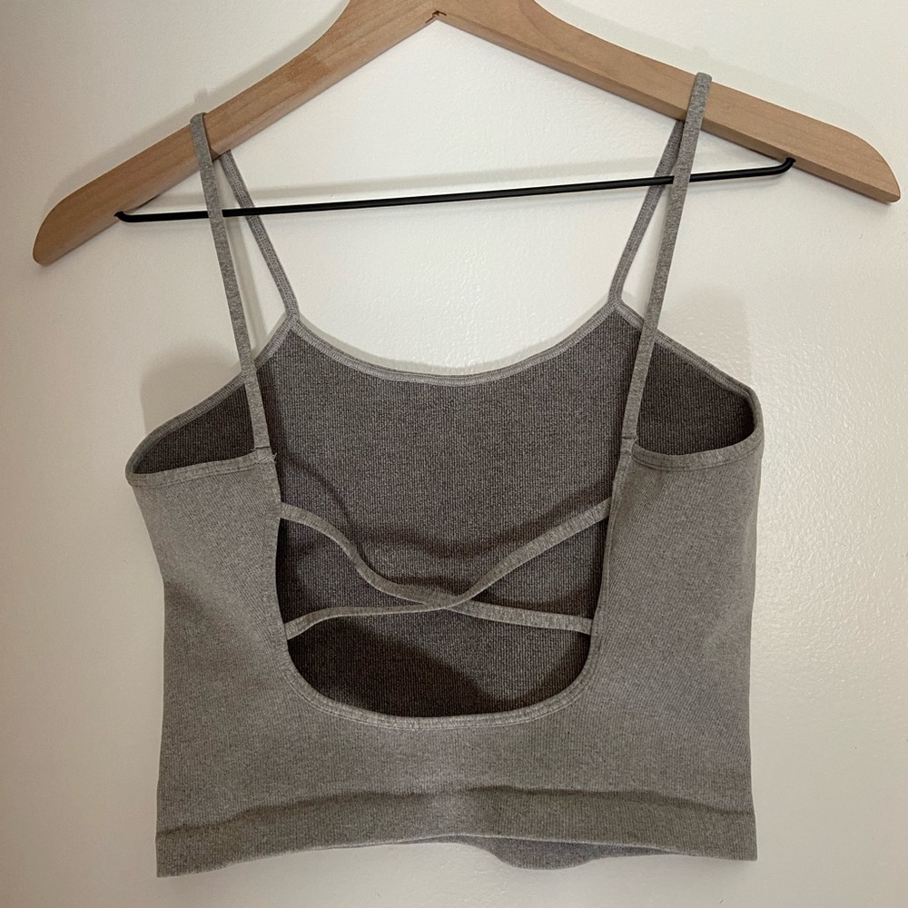 Free People straps back crop tank small